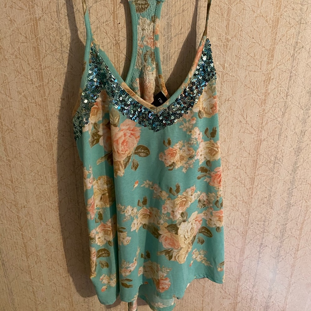 Cute floral spaghetti strap tank